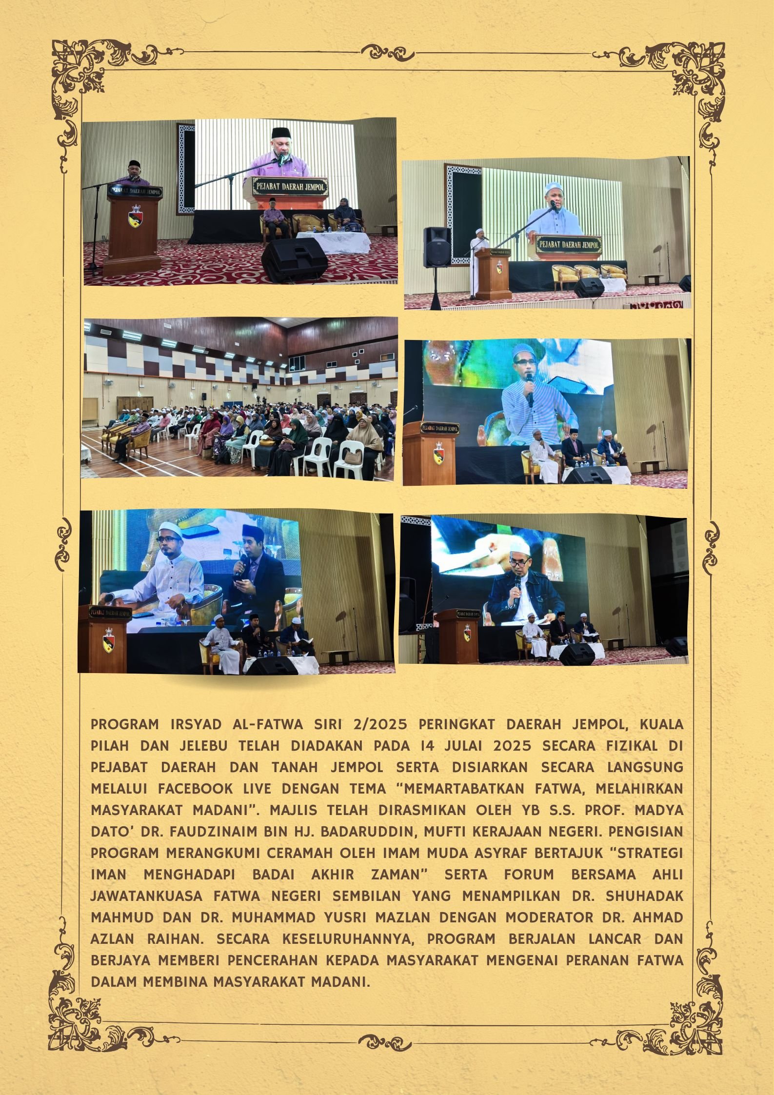 Program Irsyad al Fatwa Siri 22025 peringkat Daerah Jempol, Kuala Pilah dan Jelebu