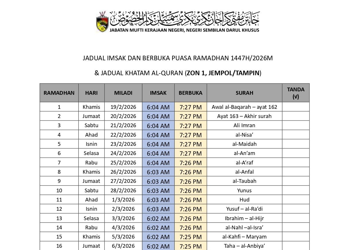 TAQWIM AL QURAN RAMADHAN ZON 1 page 0001 Edited